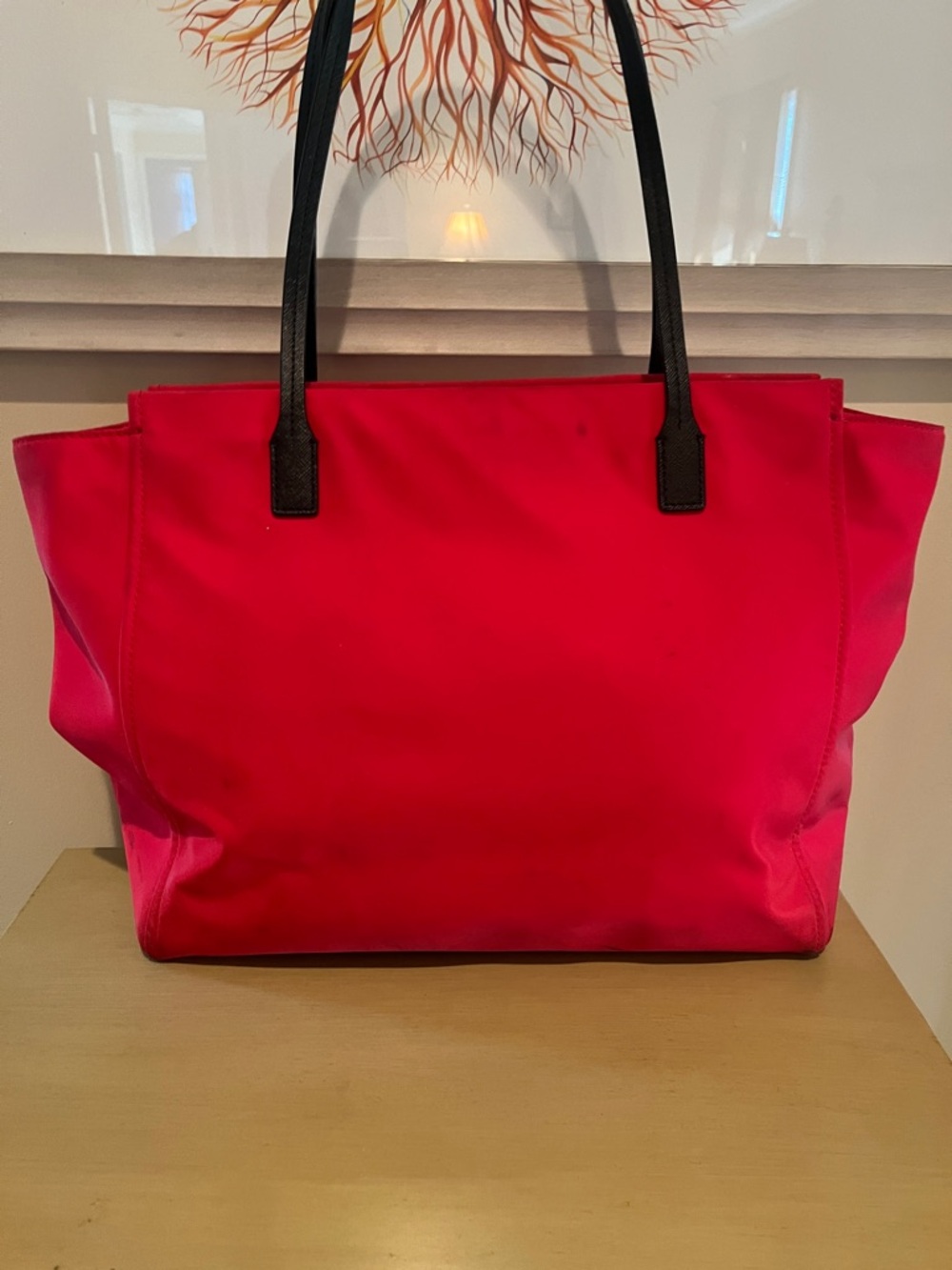 kate spade Bright Red Nylon Tote with Black Handles - Picture 8 of 13